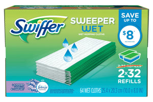 Sweeper Lavender • Vanilla &amp; Comfort Wet Mopping Cloths, 64 ct