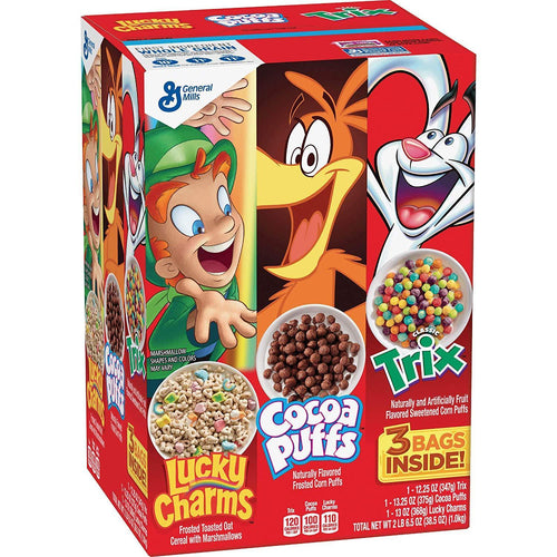 Lucky Charms, Cocoa Puffs and Trix Cereal Variety Pack • 3 pk