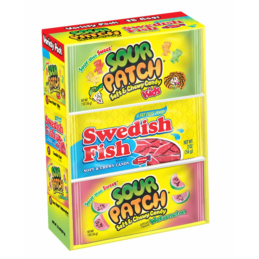 Swedish Fish and Sour Patch Variety Pack • 18 pk x 2 oz