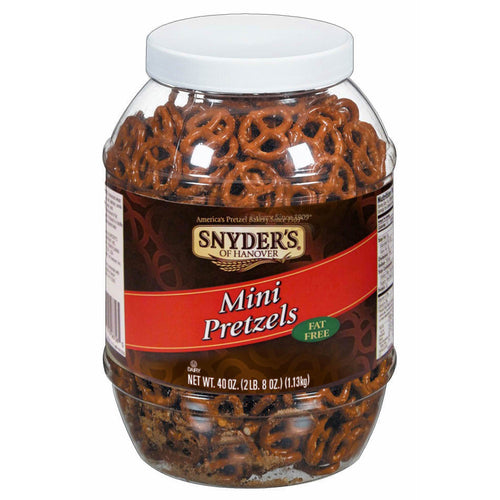 Mini Pretzel Canister with Resealable Lid • 40 oz