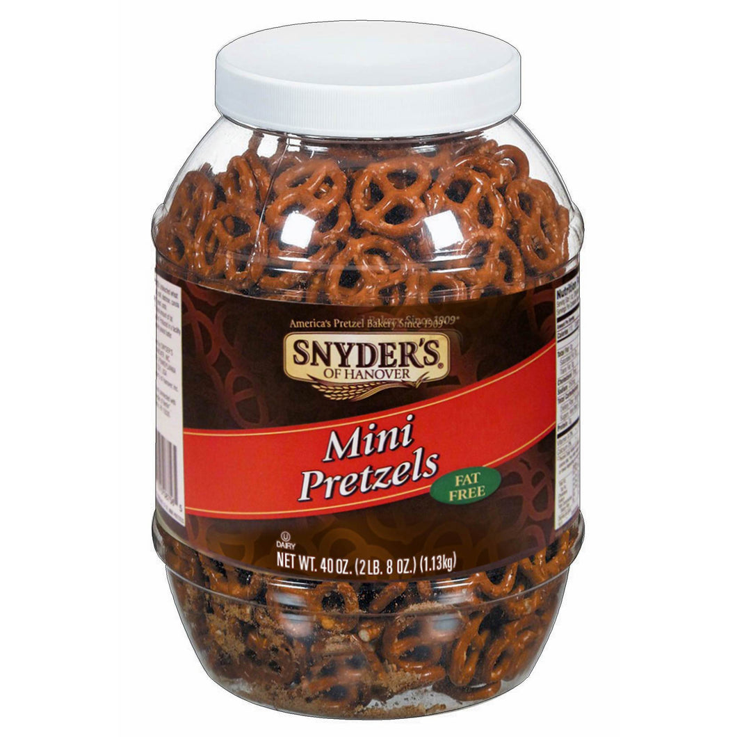 Mini Pretzel Canister with Resealable Lid • 40 oz