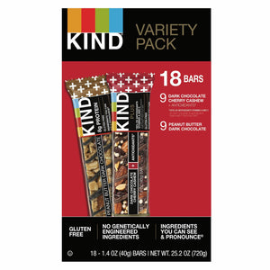 Healthy Snacks Peanut Butter Dark Chocolate & Dark Chocolate Cherry Cashew Bar Variety Pack • 18 pk