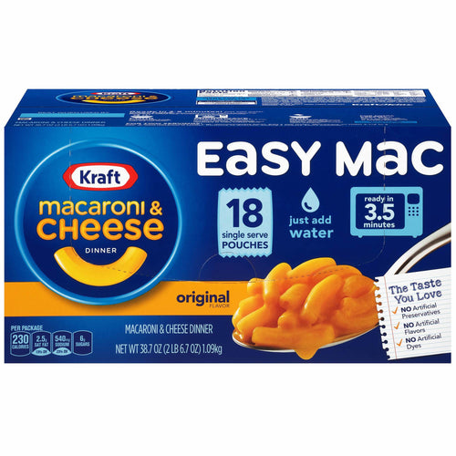 Easy Mac Macaroni & Cheese Dinner • 18 pk x 38.7 oz