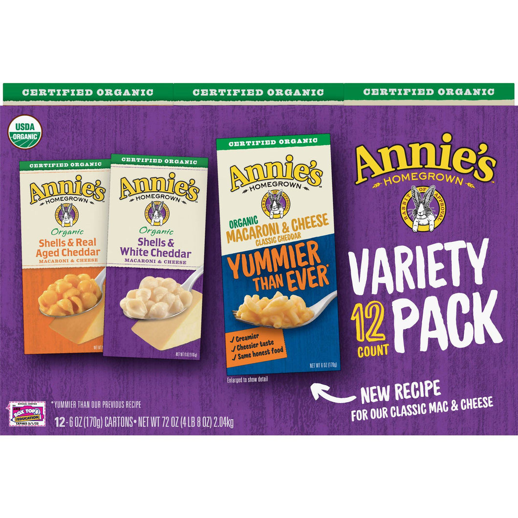 Organic Macaroni and Cheese Variety Pack • 12 pk x 6 oz